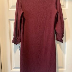 NWT Sandra Darren Long Sleeve Burgundy Dress